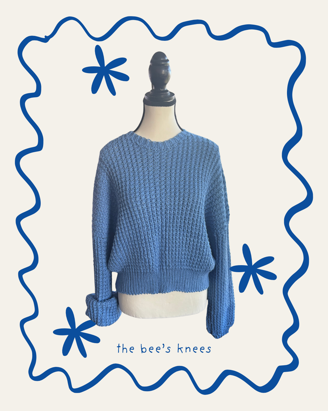 Cornflower Waffle Knit Swater