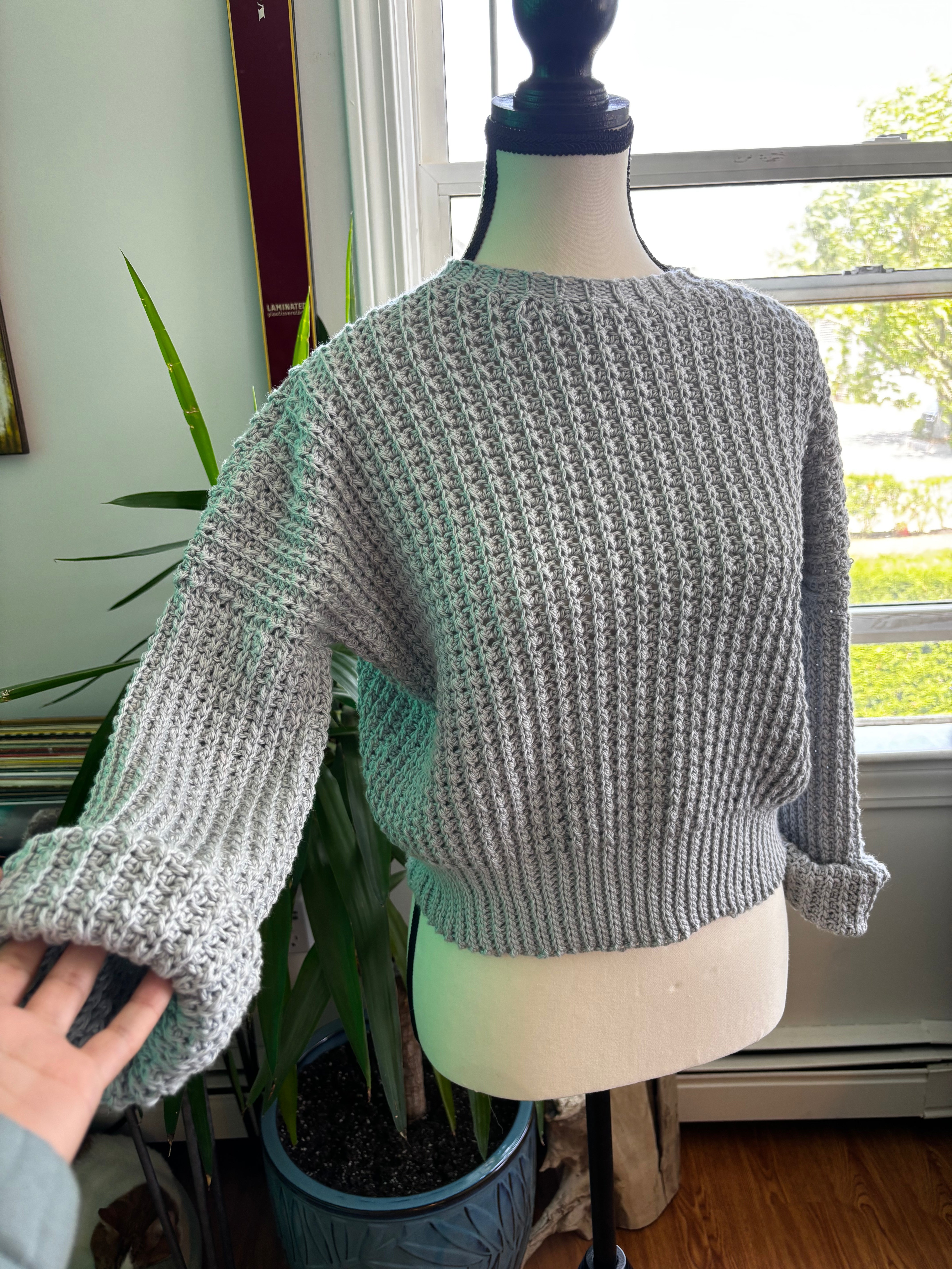 【SCENERITY】Waffle over knit Grey Waffle Knit Sweater – The Bee's Knees