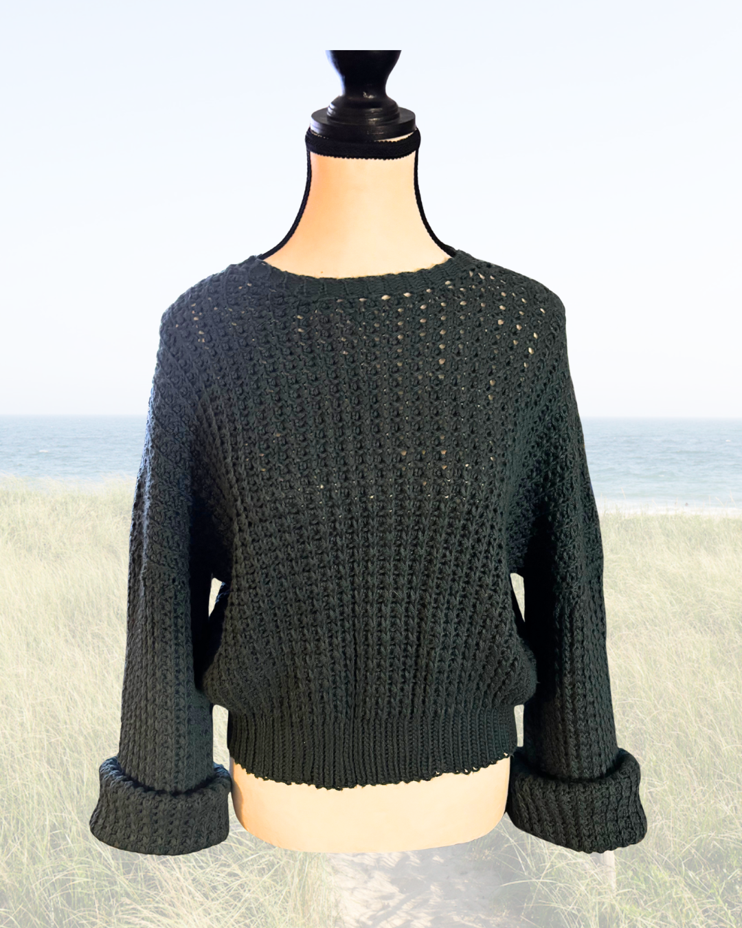 Hunter Green Waffle Knit Sweater