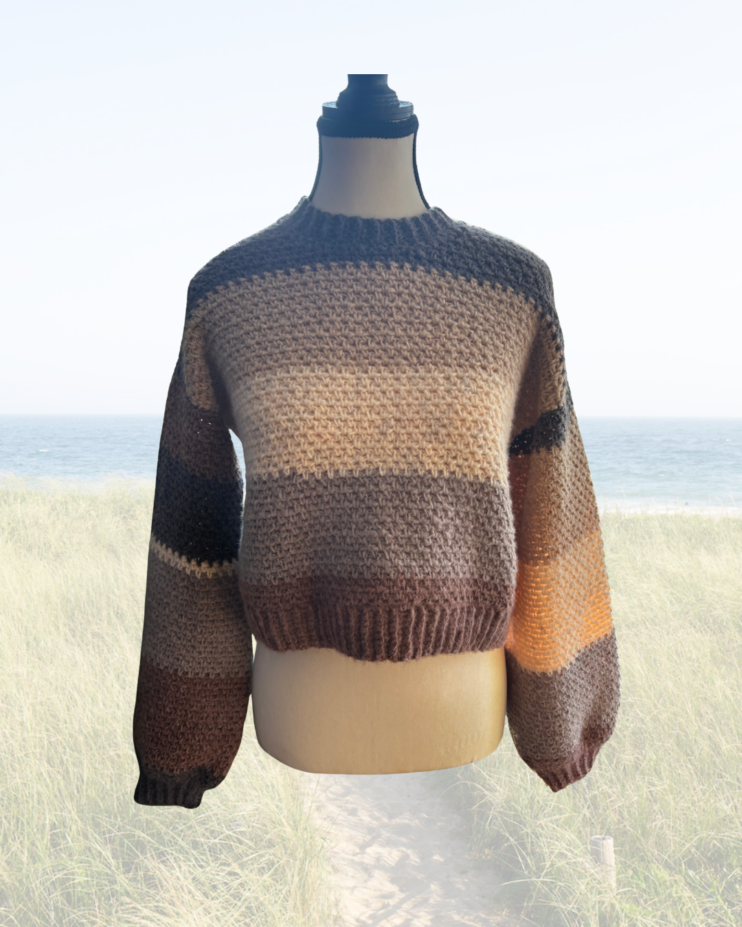 Grey Lady Linen Stitch Sweater