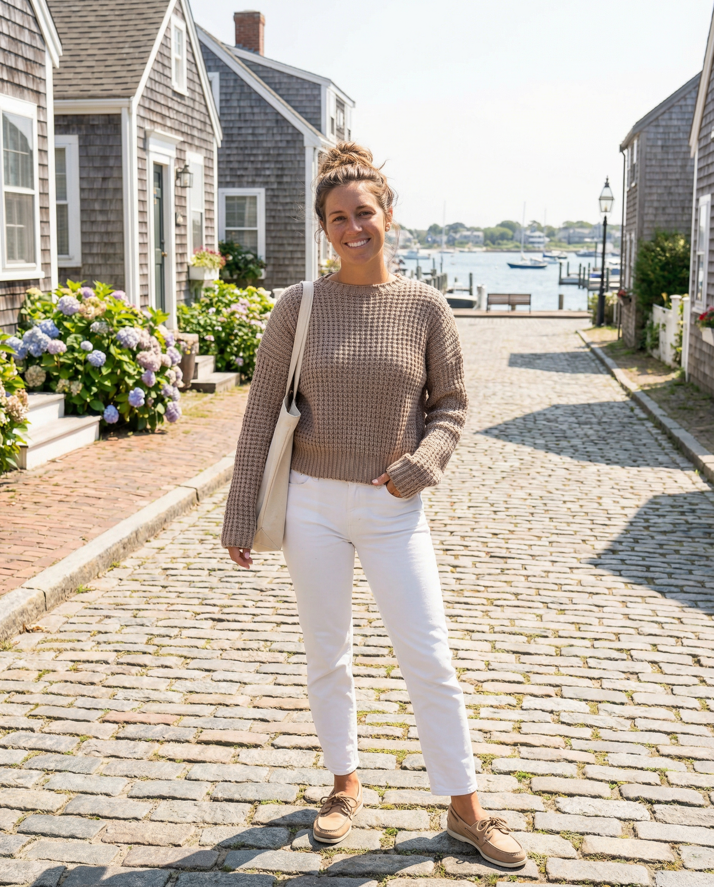 Beige Waffle Stitch Sweater