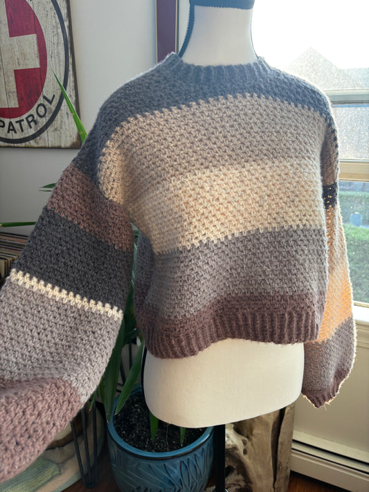 Grey Lady Linen Stitch Sweater
