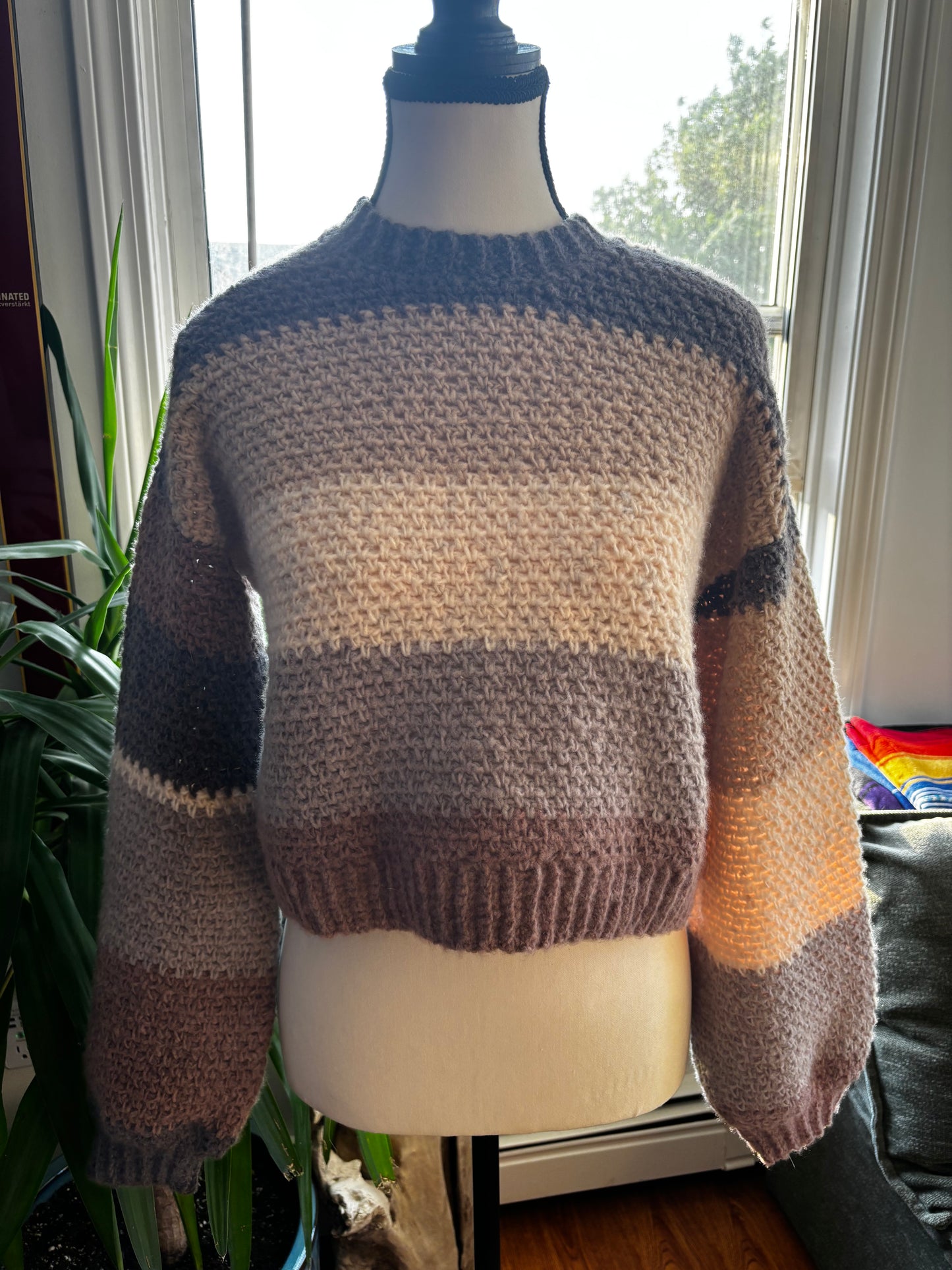 Grey Lady Linen Stitch Sweater