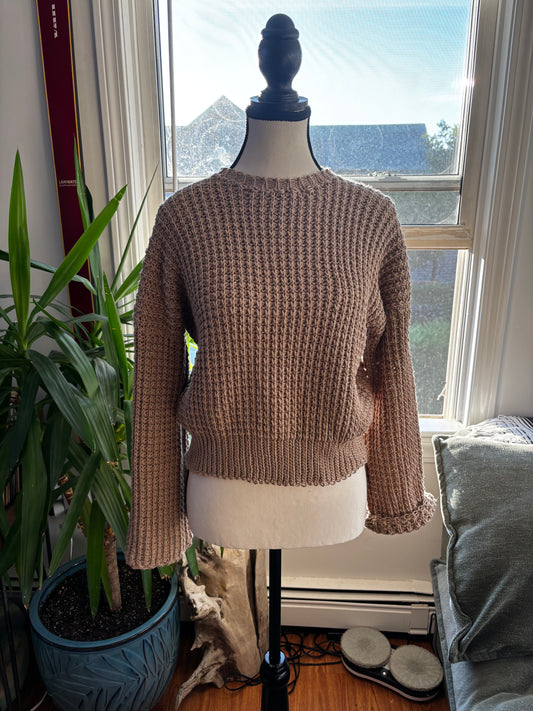 Beige Waffle Stitch Sweater