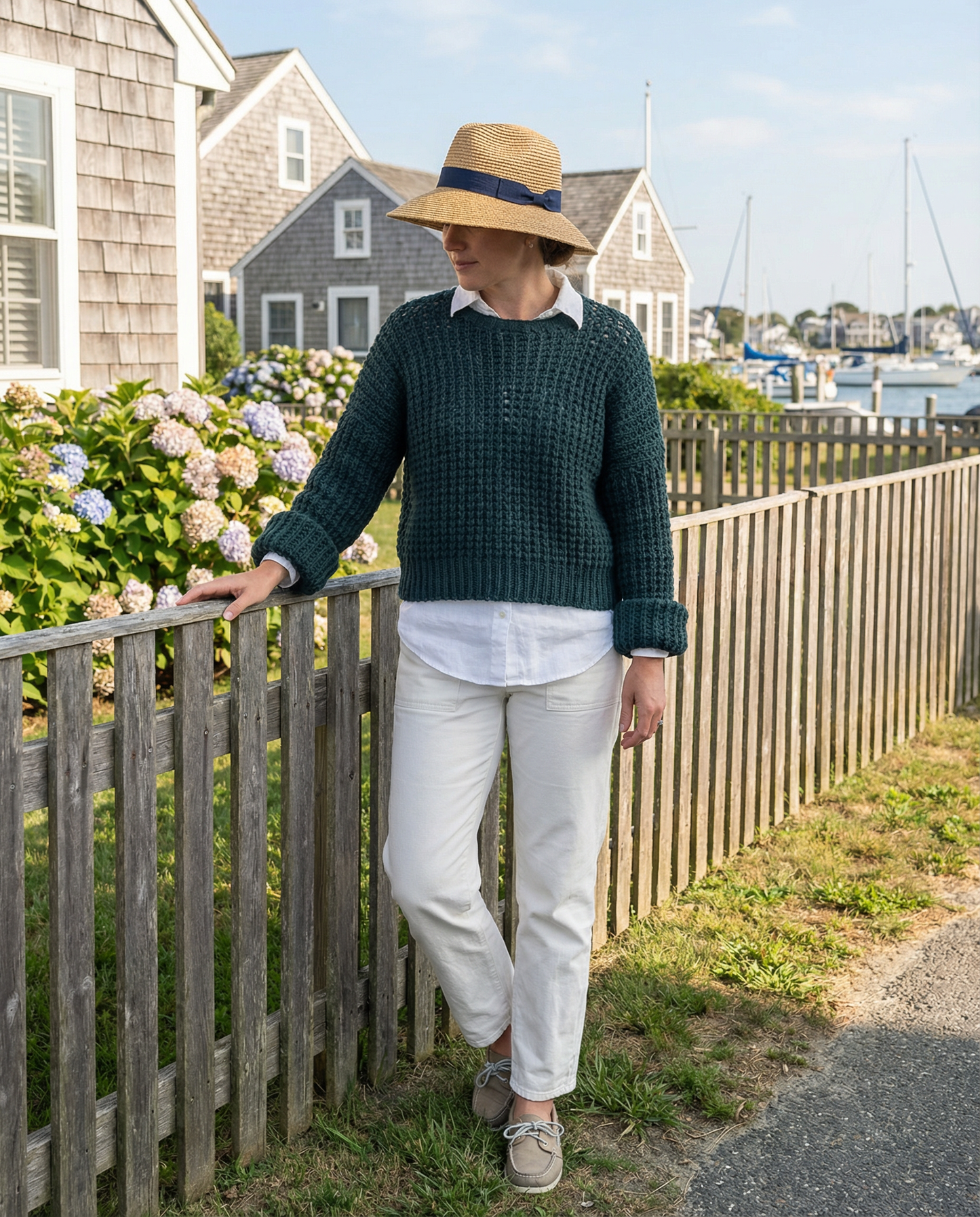 Hunter Green Waffle Knit Sweater