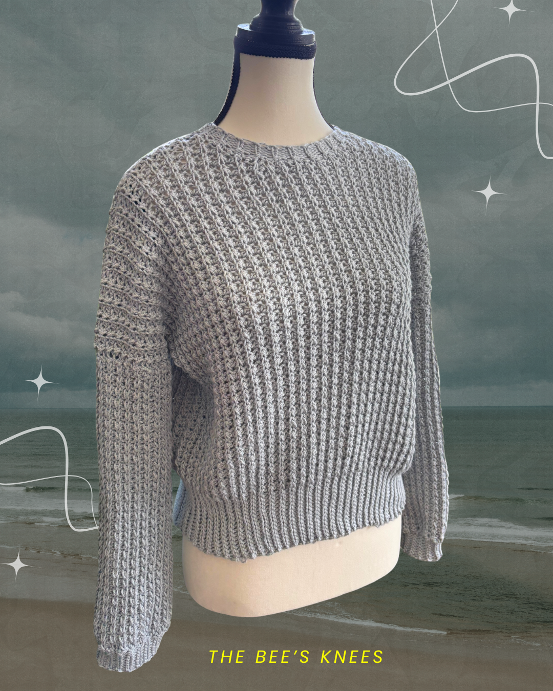 Grey Waffle Knit Sweater