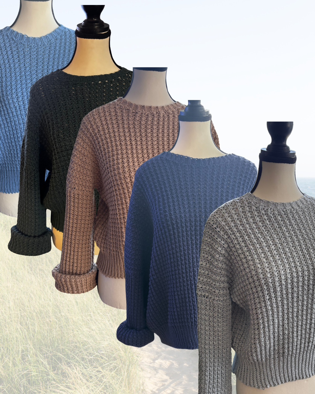 Made to Order - Waffle Stitch Sweater 100% Cotton - 5 Colors